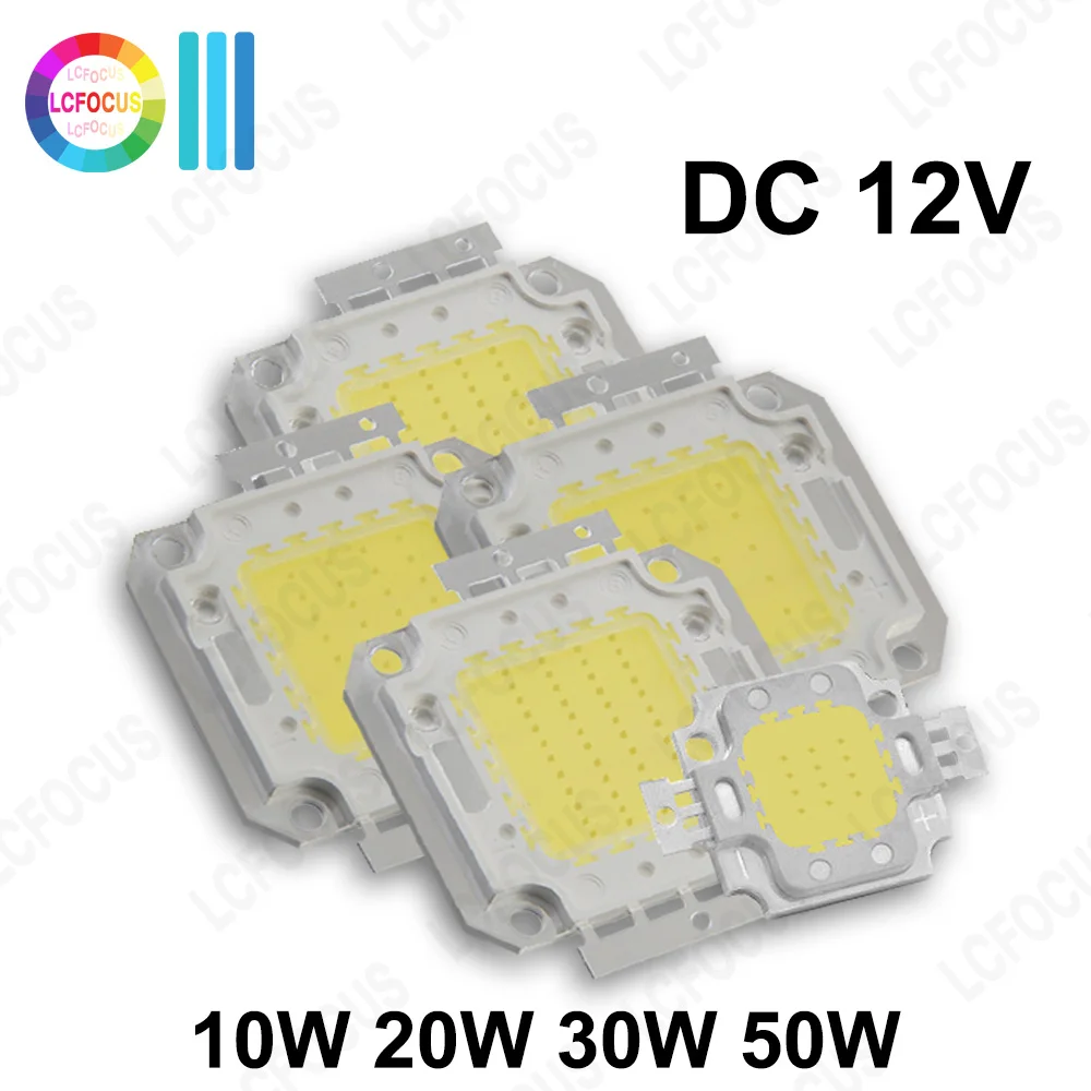 Super Bright DC 12V 5W 10W 12W 20W 30W 50W LED Chip COB Diode SMD Driverless For Floodlight Spotlight Outdoor Street Lighting