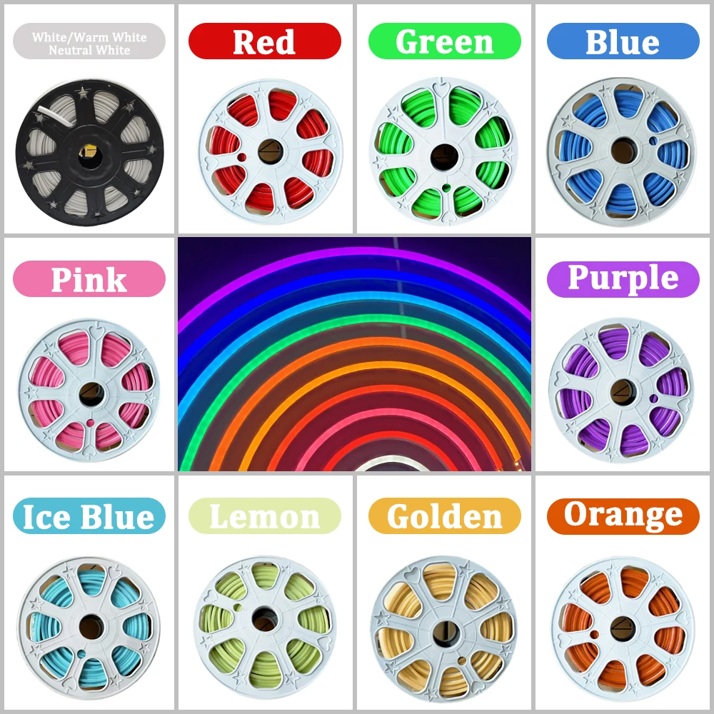 1m-10m DIY Separation Neon Strip 6mm 8mm Flexible Bendable Silicone 2835smd 120Leds S Shape Led Light Tape Word Sign Waterproof