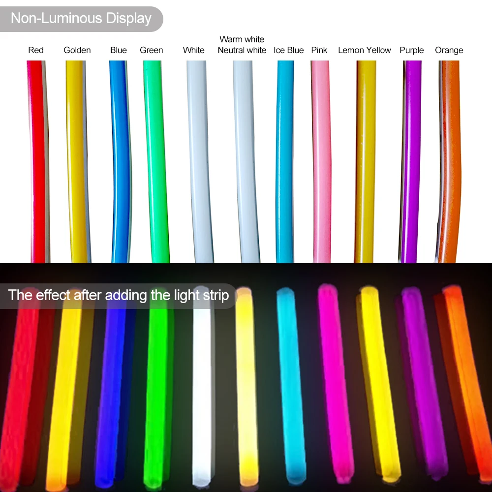 1m-10m DIY Separation Neon Strip 6mm 8mm Flexible Bendable Silicone 2835smd 120Leds S Shape Led Light Tape Word Sign Waterproof