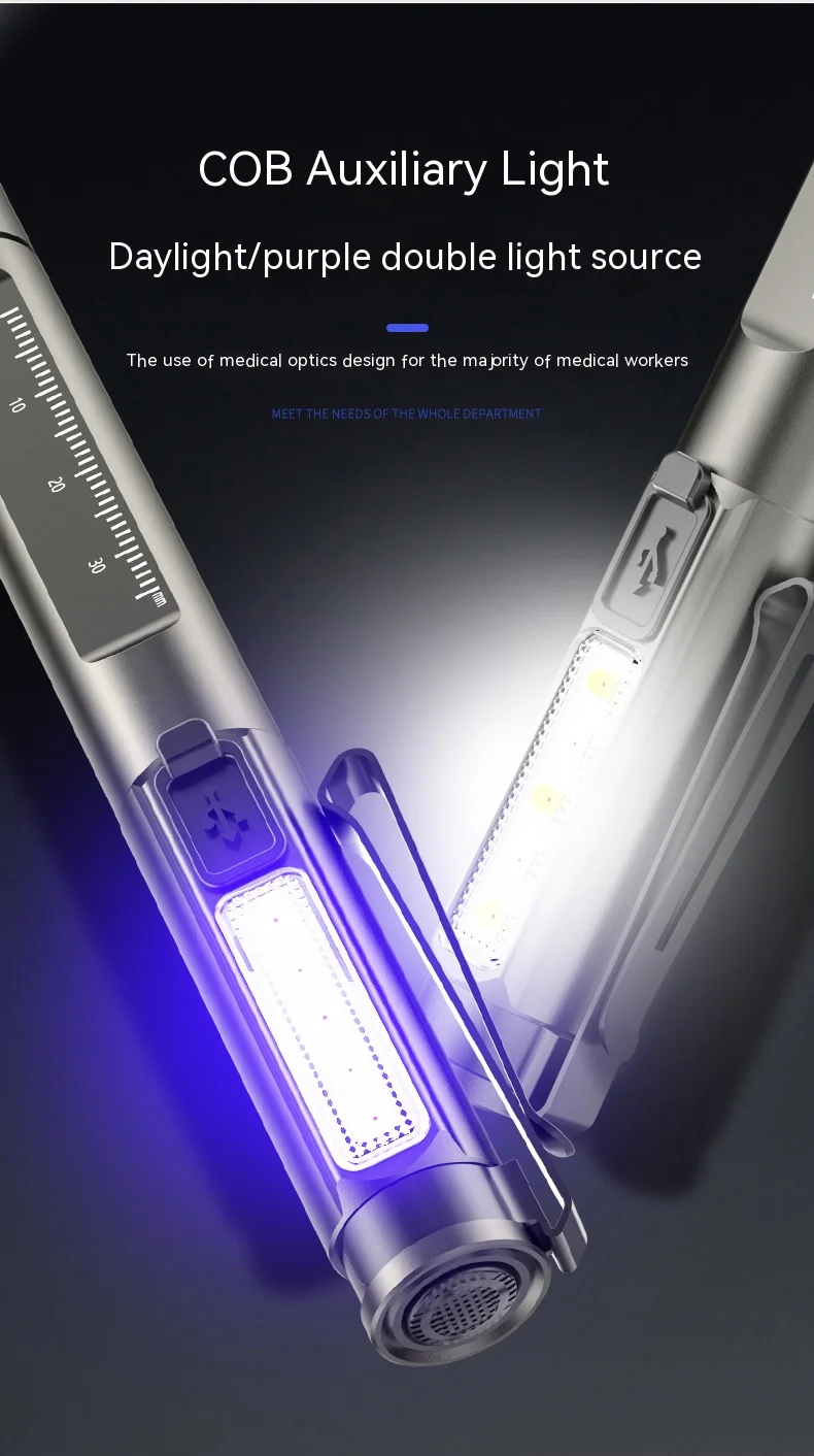 Professional Medical Pen Light Handy Rechargeable LED Flashlight First Aid Medical Doctor Nurse Portable Diagnosis Penlights