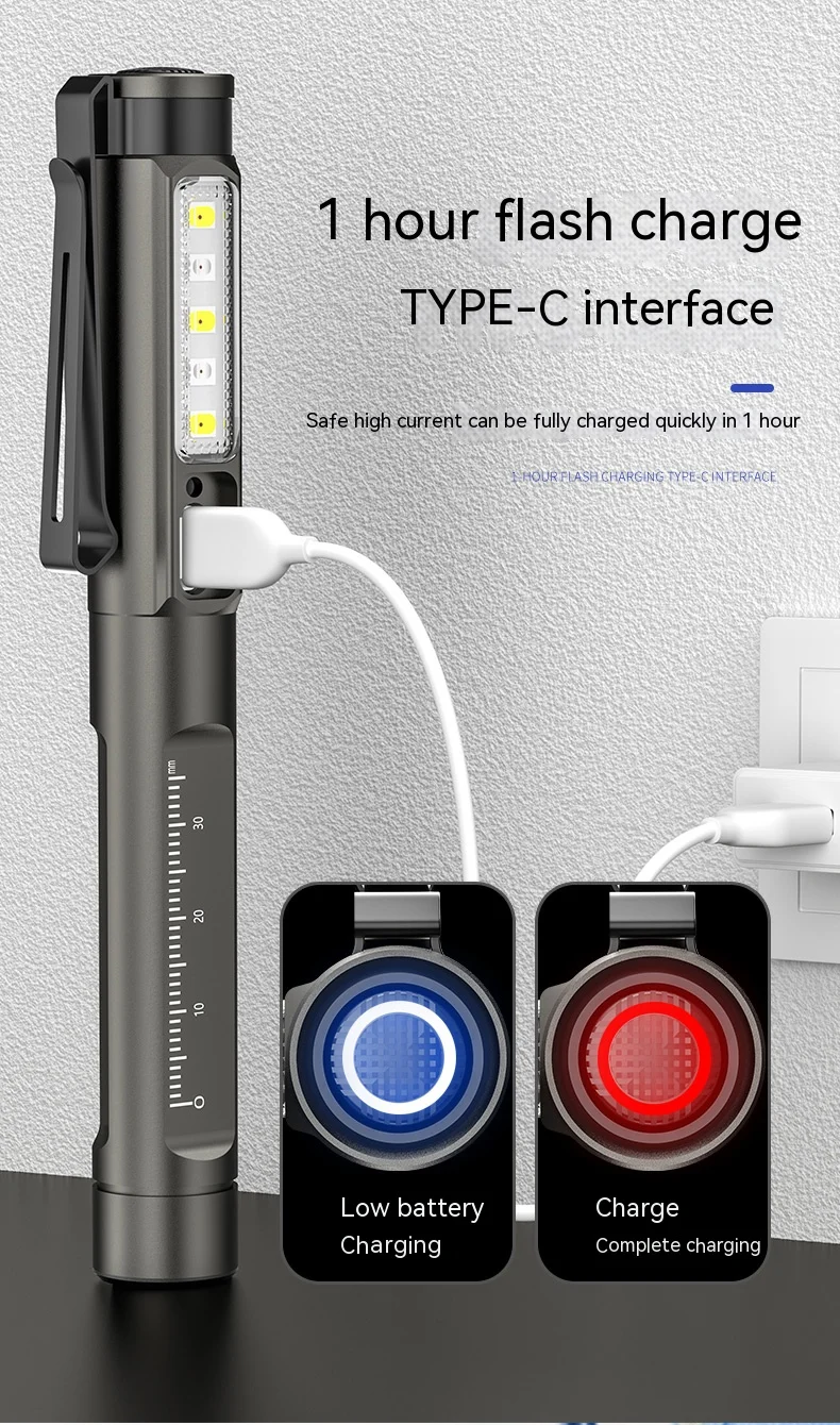 Professional Medical Pen Light Handy Rechargeable LED Flashlight First Aid Medical Doctor Nurse Portable Diagnosis Penlights