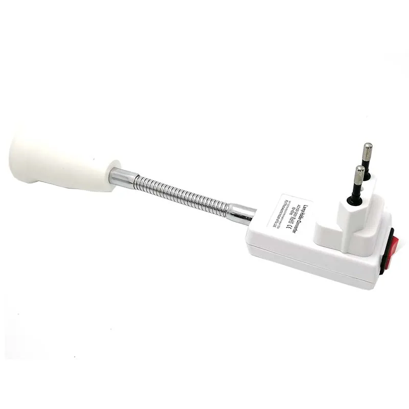 1PCS Flexible Tube E27 to EU UK US AU Plug Lamp Holder Converter Australia Rotary LED Light Base Bulb Socket With Switch