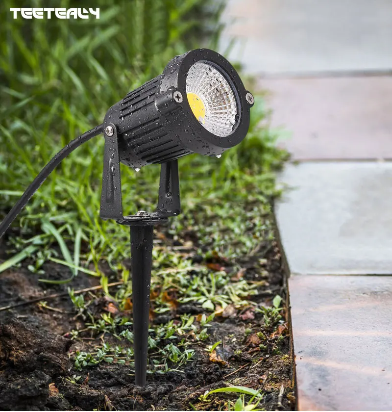 10Pcs LED Garden Lawn Lamp Waterprof AC220V 110V 7W 5W DC12-24V Outdoor LED Spike Light Path Landscape IP65 Spot Bulbs