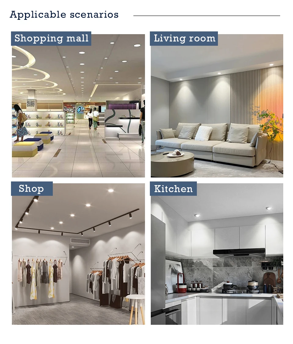 LED Downlight 5W 9W 12W 15W 18W Recessed Round Led Ceiling Lamp 110V 220V DC12V 24V Panel Lights Indoor Lighting Warm/Cold White