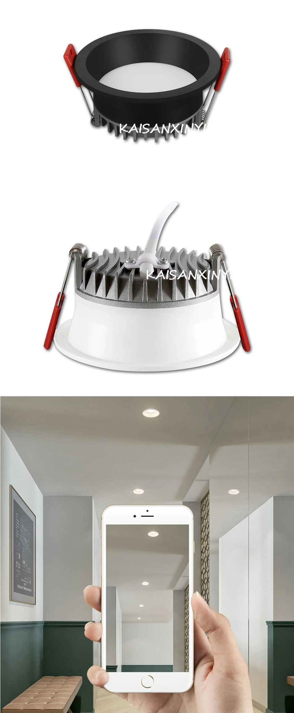 Recessed Anti-glare LED COB Downlight 12W 9W 220V Ceiling Lamp Spot Light 5W 7W Home Living Room Bedroom Indoor Lighting
