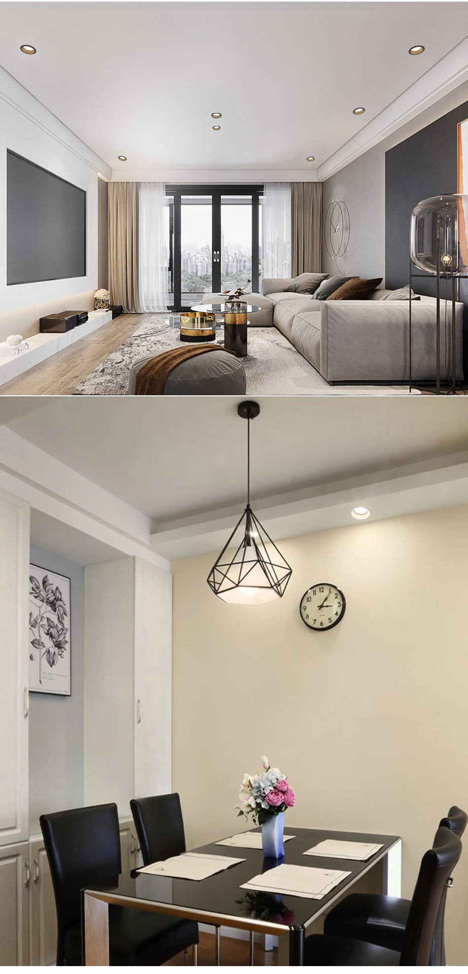 Recessed Anti-glare LED COB Downlight 12W 9W 220V Ceiling Lamp Spot Light 5W 7W Home Living Room Bedroom Indoor Lighting