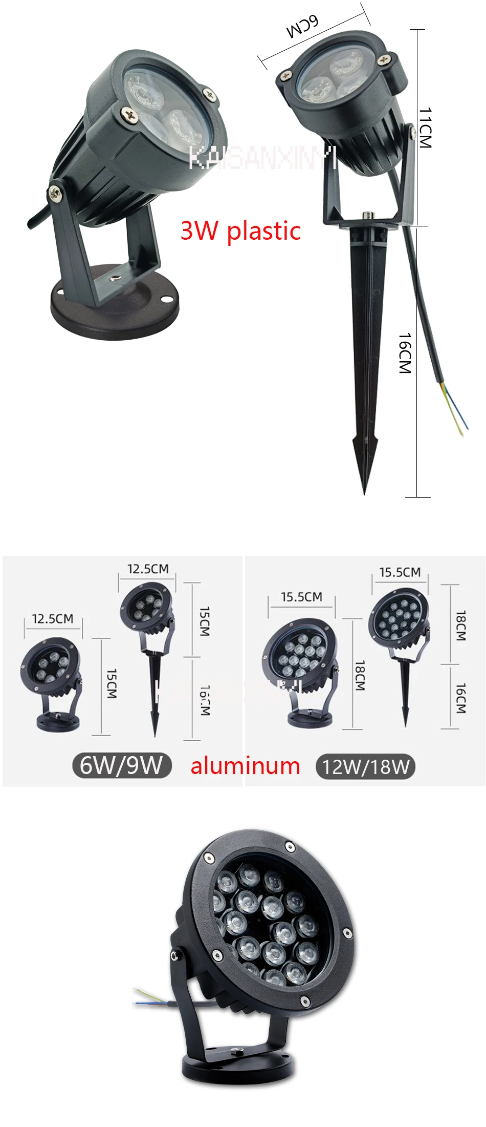 LED Outdoor Spotlight DC12V/24V AC220V Floodlight Garden Landscape Wall Wash Lighting IP67 Rates Tree Grasses Backyard Lawn Lamp