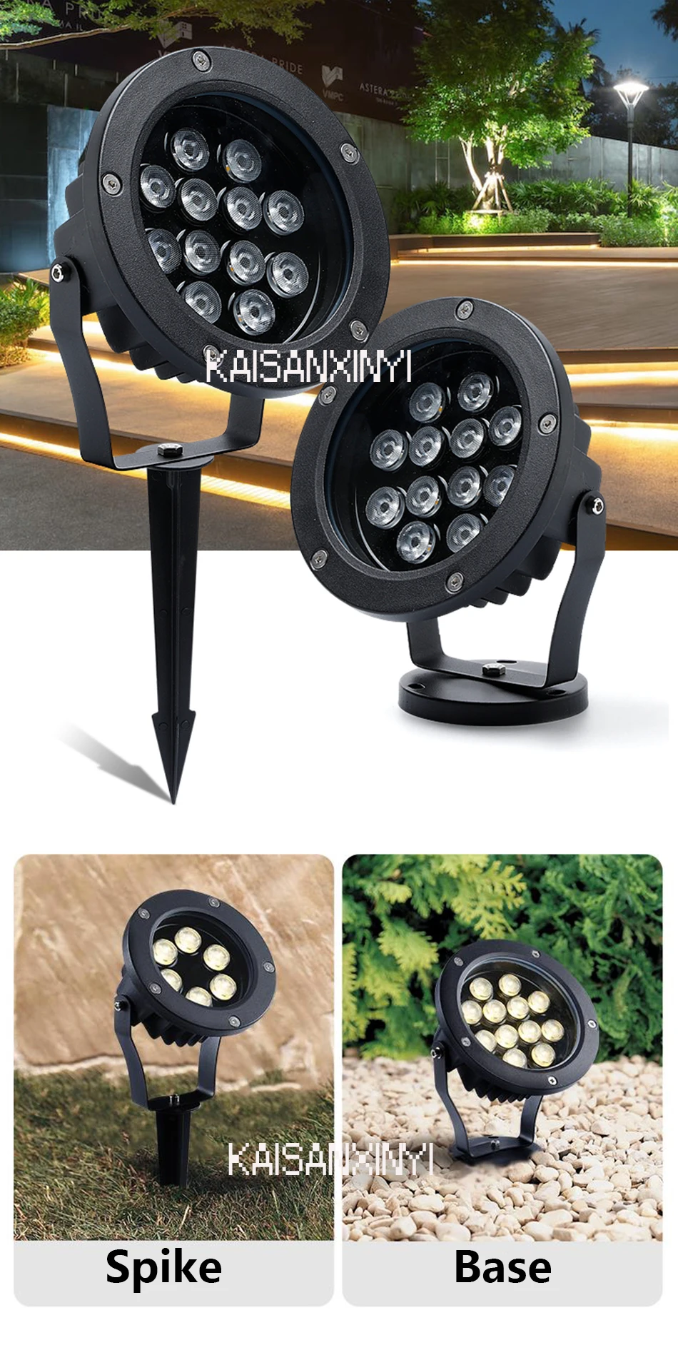 LED Outdoor Spotlight DC12V/24V AC220V Floodlight Garden Landscape Wall Wash Lighting IP67 Rates Tree Grasses Backyard Lawn Lamp
