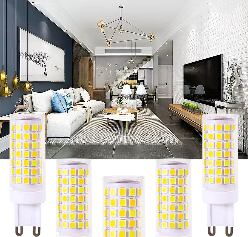 Brightest AC 220V G9 LED Lamp 3W 5W 7W Ceramic SMD2835 LED Bulb Warm and Cold White Spotlight Replace Halogen Light 1/5/10Pcs