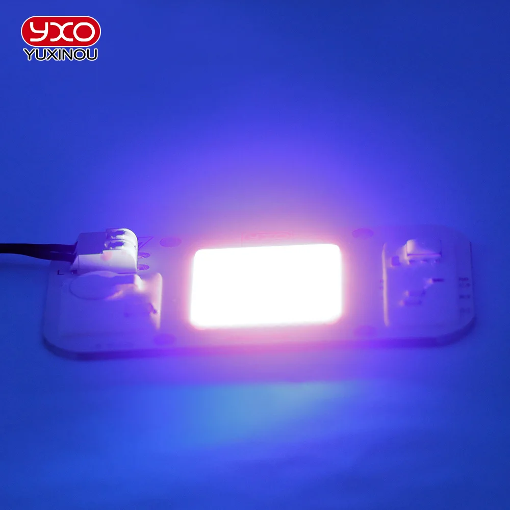 220V 50W High Power UV LED 395nm Purple Ultraviolet Bulb Lamp Chips Light Beads Diode for Printer Curing Phosphor Lighting