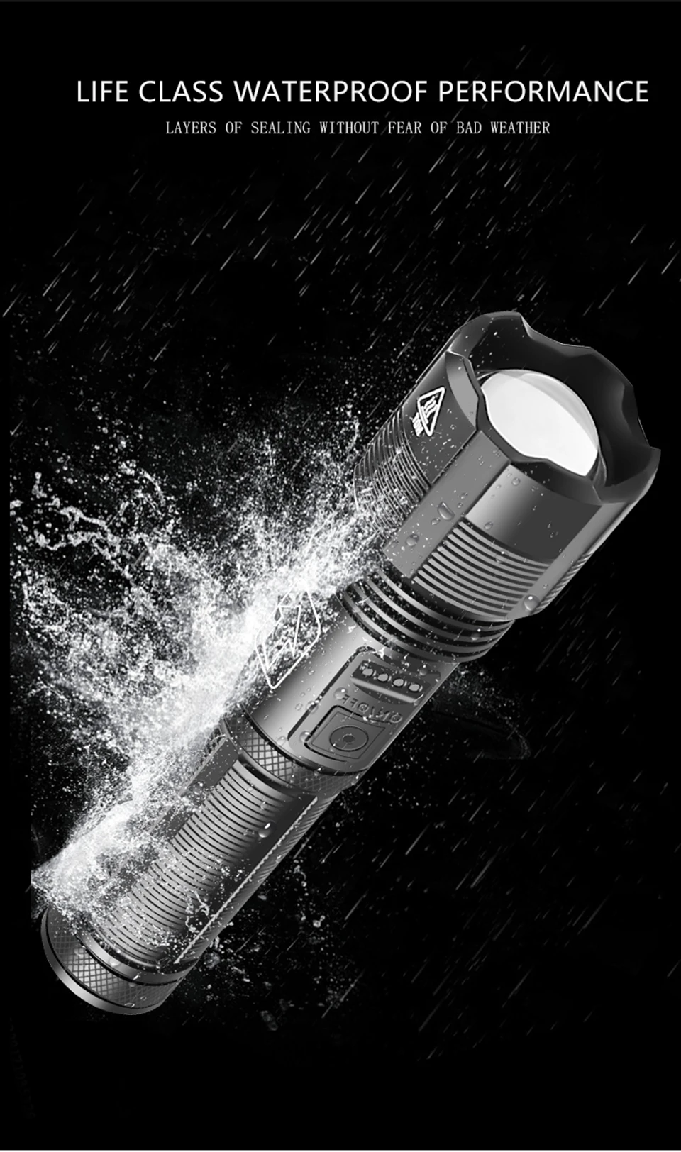 Aluminum Alloy XHP70.2 XHP50.2 Tactical Hunting Torch 4 Core Led Flashlight 18650 AAA Battery Usb Rechargeable Zoomable Lantern