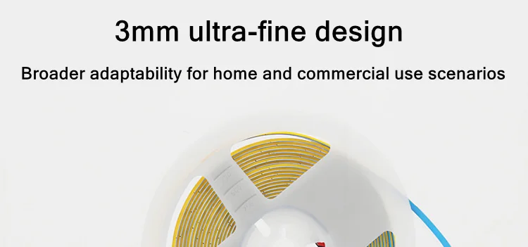 3mm Ultra Thin 12V Colorful COB LED Strip Dimmable 3000K 4000K 6000K High Density Flexible Light 400LEDs For DIY Home Decor Lamp