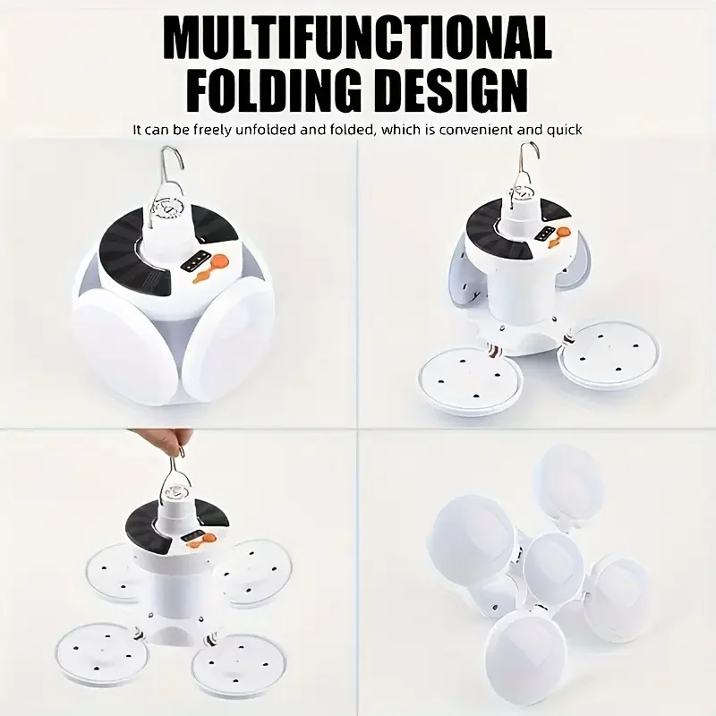 1 Solar Folding Light with USB Charging Outdoor Portable LED Lighting Suitable for Camping Emergency Situations and Home Use