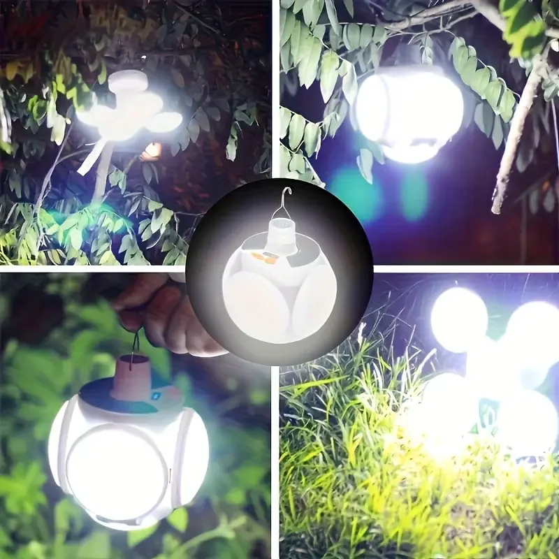 1 Solar Folding Light with USB Charging Outdoor Portable LED Lighting Suitable for Camping Emergency Situations and Home Use