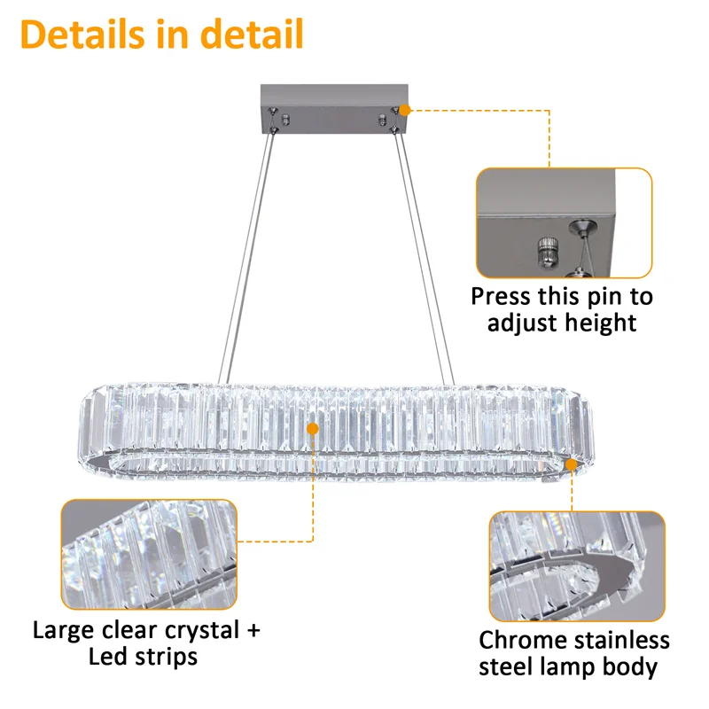 Modern Crystal Rings Led Chandelier Indoor Luxury Ceiling Lamp Dimming And Remote Control Pendan Lighting Chrome Lustre Fixtures