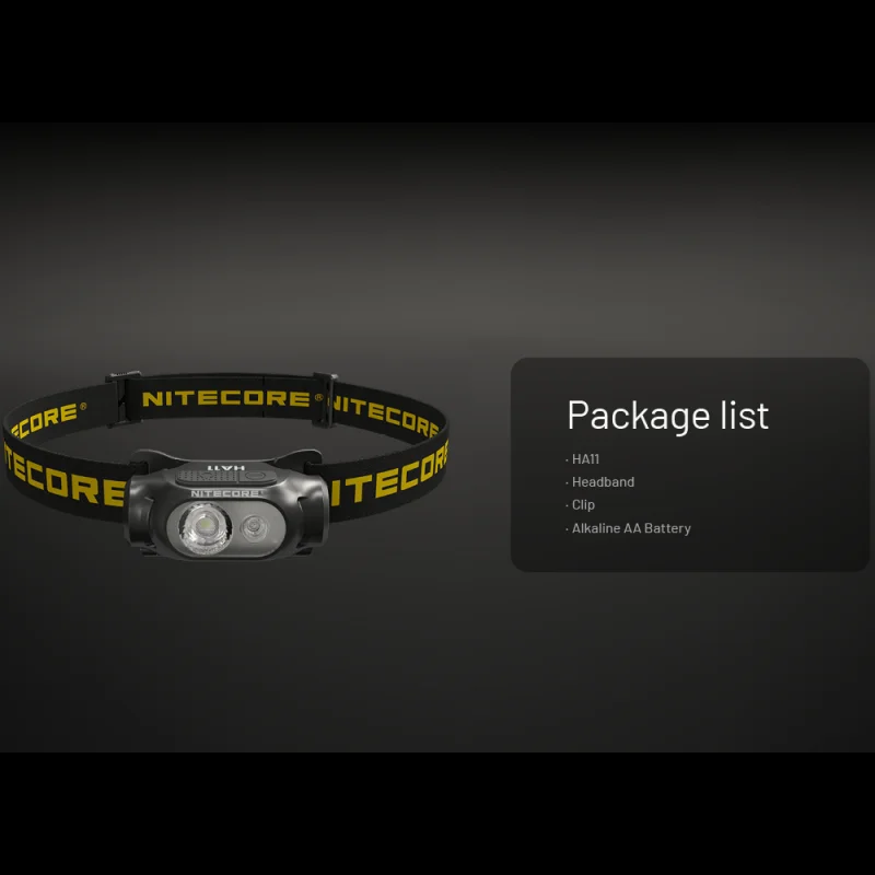 Original NITECORE HA11 240 Lumens Max Beam Distance 90 m Include Battery Ultar Lightweight Dual Beam Headlamp