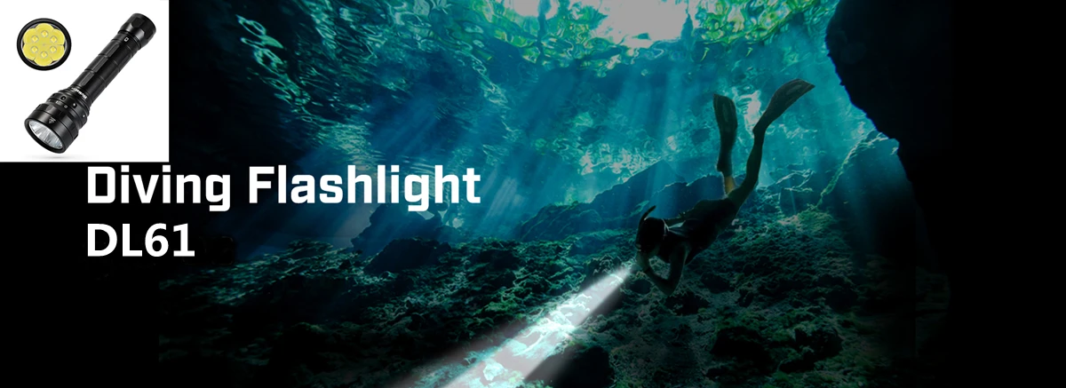 Wurkkos DL40 Diving Flashlight 5000 Lumens Ultra-Bright Equipped with 4 LEDS 90 CRI 26650 Battery IPX-8 Waterproof Rating