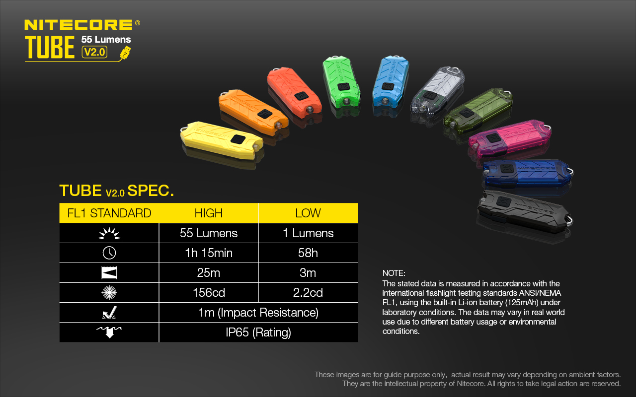 100% original Nitecore TUBE V2.0 55Lumens USB Rechargeable EDC Pocket Flashlight U-Pole Lamp Keychain Light