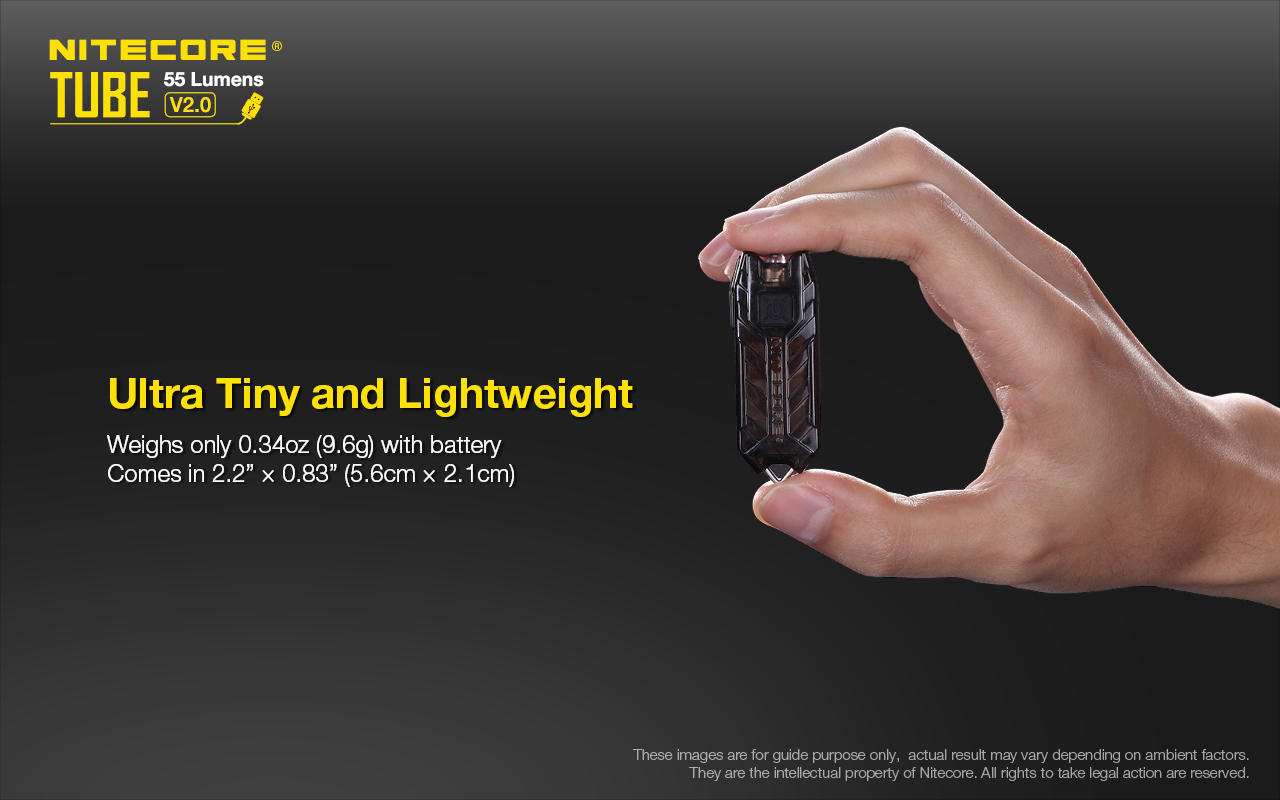 100% original Nitecore TUBE V2.0 55Lumens USB Rechargeable EDC Pocket Flashlight U-Pole Lamp Keychain Light