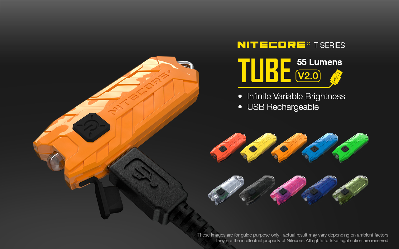 100% original Nitecore TUBE V2.0 55Lumens USB Rechargeable EDC Pocket Flashlight U-Pole Lamp Keychain Light
