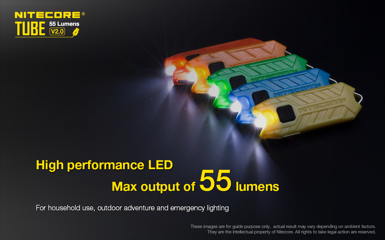 100% original Nitecore TUBE V2.0 55Lumens USB Rechargeable EDC Pocket Flashlight U-Pole Lamp Keychain Light