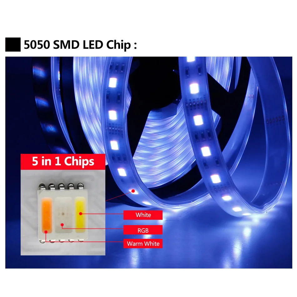 5050 RGB+CCT LED Chip 5050 RGBW WW LED light beads 5050 SMD Beads White+ Warm White + RGB 5 in 1 Chip light-emitting diode