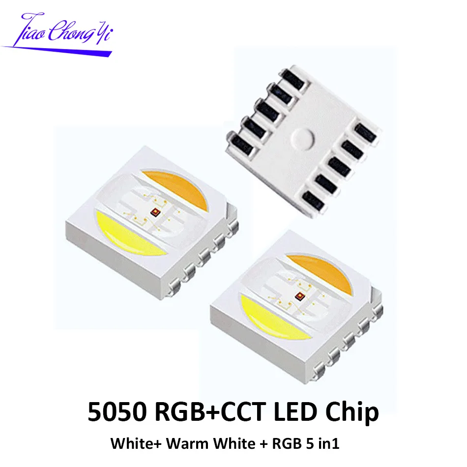 5050 RGB+CCT LED Chip 5050 RGBW WW LED light beads 5050 SMD Beads White+ Warm White + RGB 5 in 1 Chip light-emitting diode