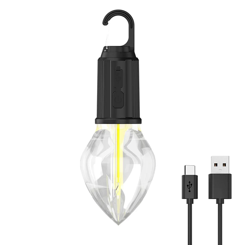 LED Camping Light Type-C USB Rechargeable Waterproof 400mAh 100LM Tent Light with Hook 3 Modes Outdoor Lighting