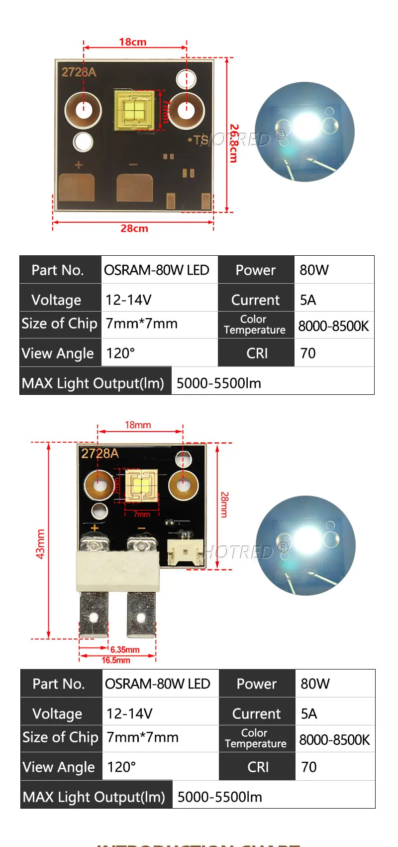 1-5pcs LED 60W 80W 3V 5V 12V High Power LED Stage Light Chip CBT90 SCT90 CBT-90 CST-90Cold White For Moving Head Lamp Projector