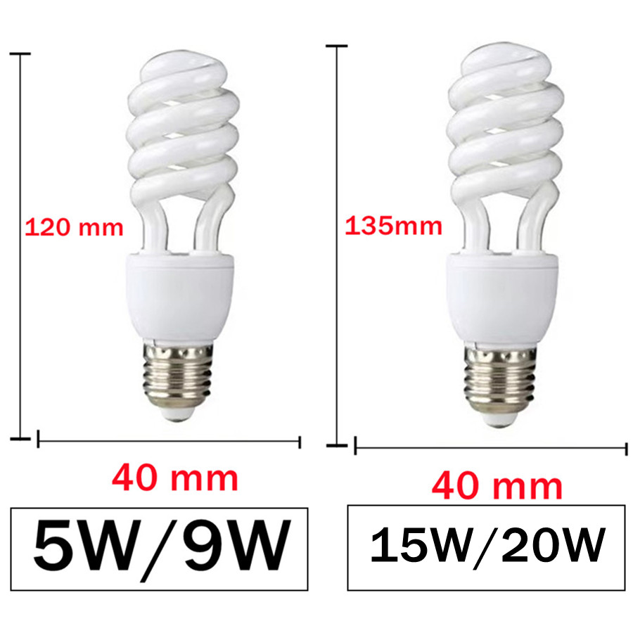 AC170-240V E27 5W/45W High Power Spiral Tube Energy Saving Lamp Fluorescent Light Bulb Tube Spiral Fluorescent Light Bulb