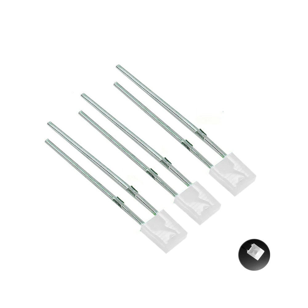 100PCS/lot Super Bright 2x5x7 Square 5-Color Short-LEG Light-Emitting Diode LED In-Line Lamp Beads