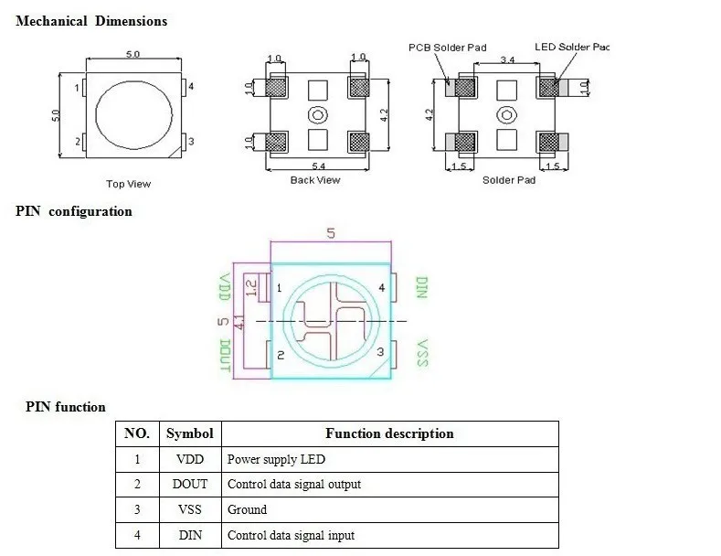 10-1000PCS WS2812B RGB LED Chip 5050SMD , WS2812 Individually Addressable Chip Pixels Black/White PCB DC5V