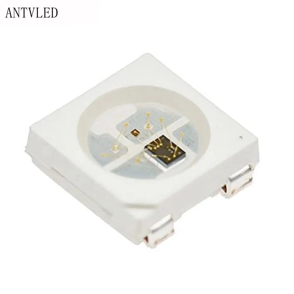 10-1000PCS WS2812B RGB LED Chip 5050SMD , WS2812 Individually Addressable Chip Pixels Black/White PCB DC5V