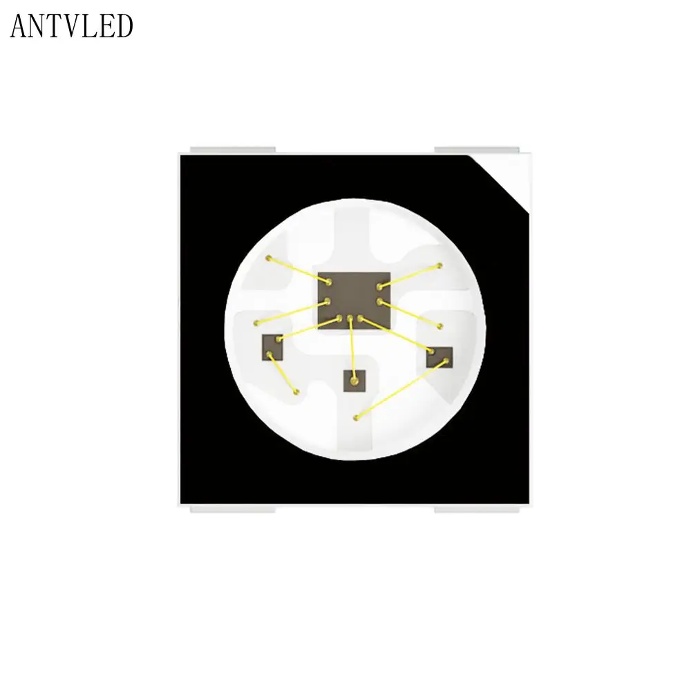 10-1000PCS WS2812B RGB LED Chip 5050SMD , WS2812 Individually Addressable Chip Pixels Black/White PCB DC5V