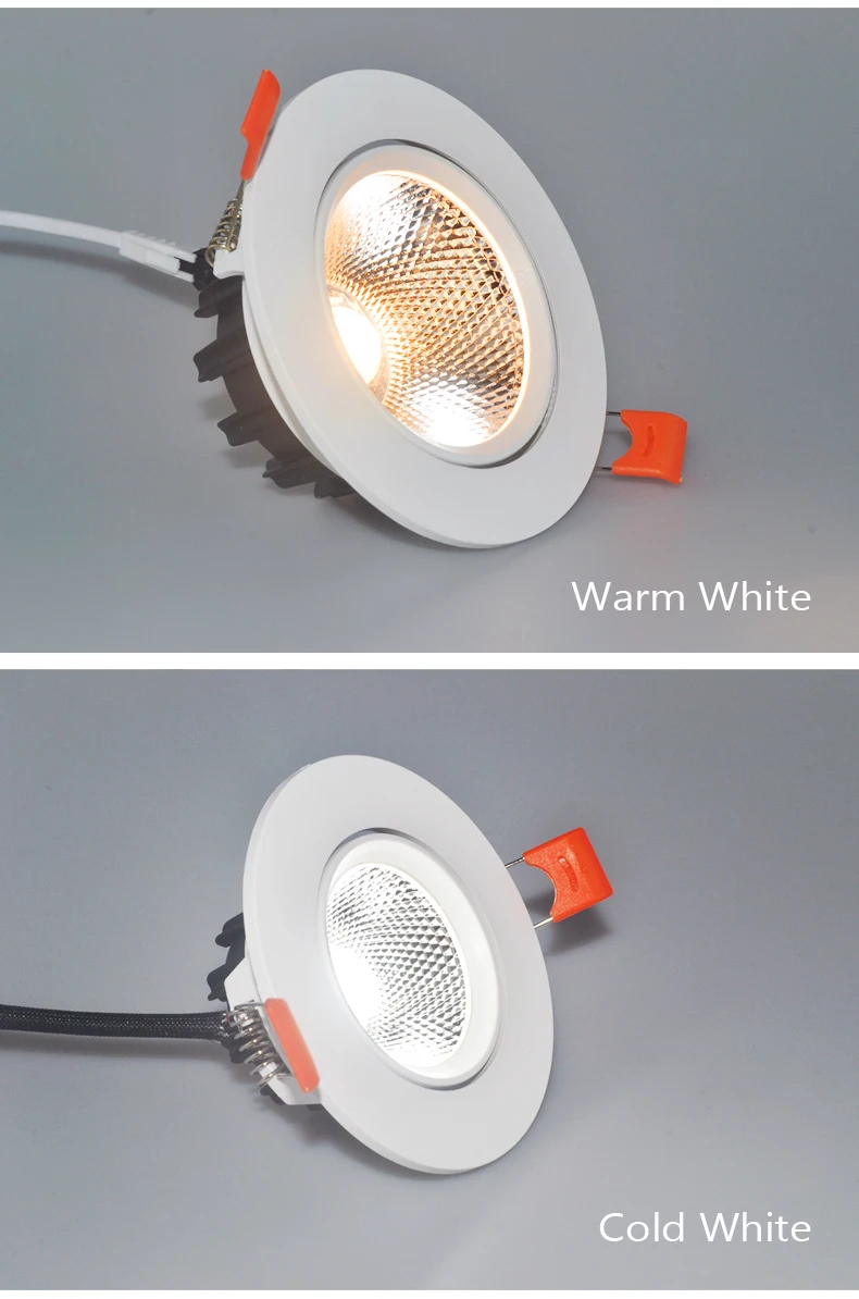 Dimmable AC85V-265V 5W 7W 9W 12W 15W18W LED Downlights Epistar Chip COB Recessed Ceiling Lamps Spot Lights For Home Illumination