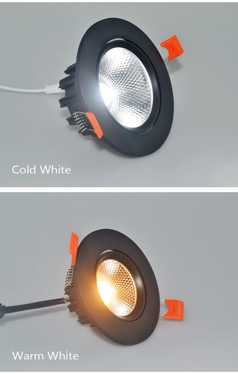 Dimmable AC85V-265V 5W 7W 9W 12W 15W18W LED Downlights Epistar Chip COB Recessed Ceiling Lamps Spot Lights For Home Illumination