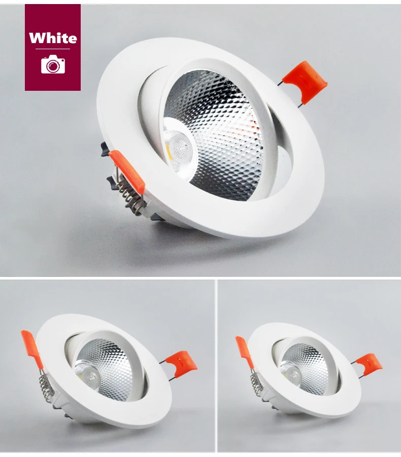 Dimmable AC85V-265V 5W 7W 9W 12W 15W18W LED Downlights Epistar Chip COB Recessed Ceiling Lamps Spot Lights For Home Illumination