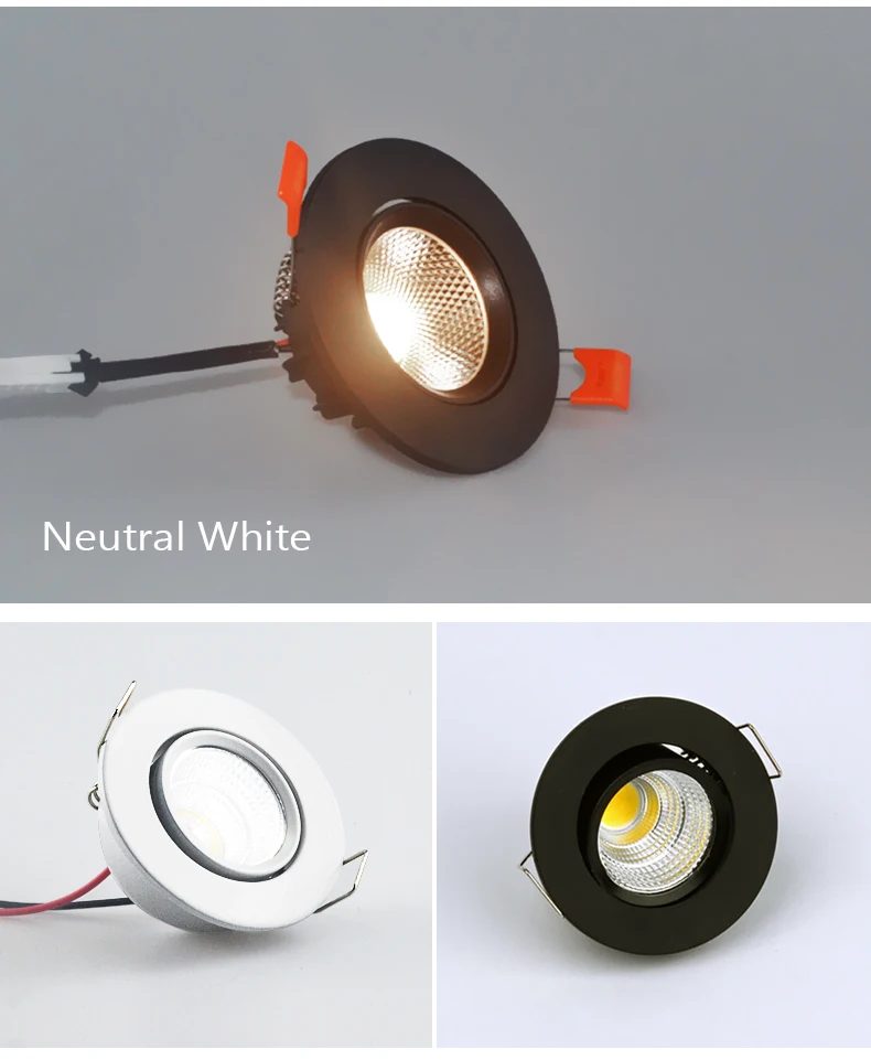 Dimmable AC85V-265V 5W 7W 9W 12W 15W18W LED Downlights Epistar Chip COB Recessed Ceiling Lamps Spot Lights For Home Illumination