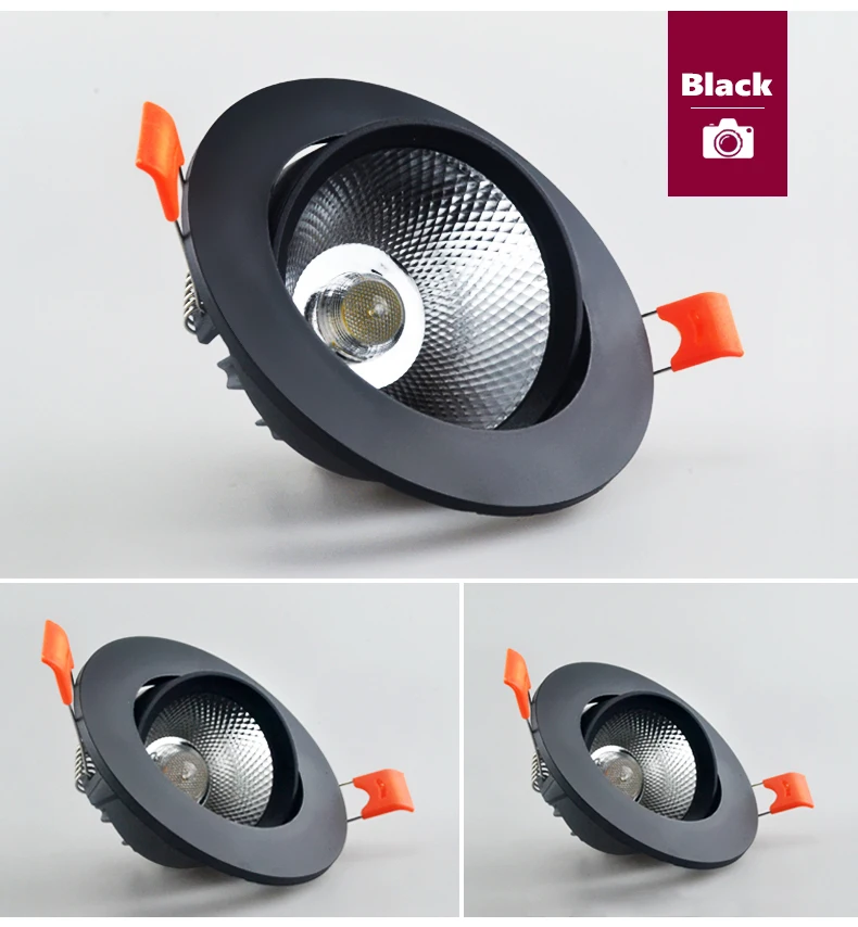 Dimmable AC85V-265V 5W 7W 9W 12W 15W18W LED Downlights Epistar Chip COB Recessed Ceiling Lamps Spot Lights For Home Illumination