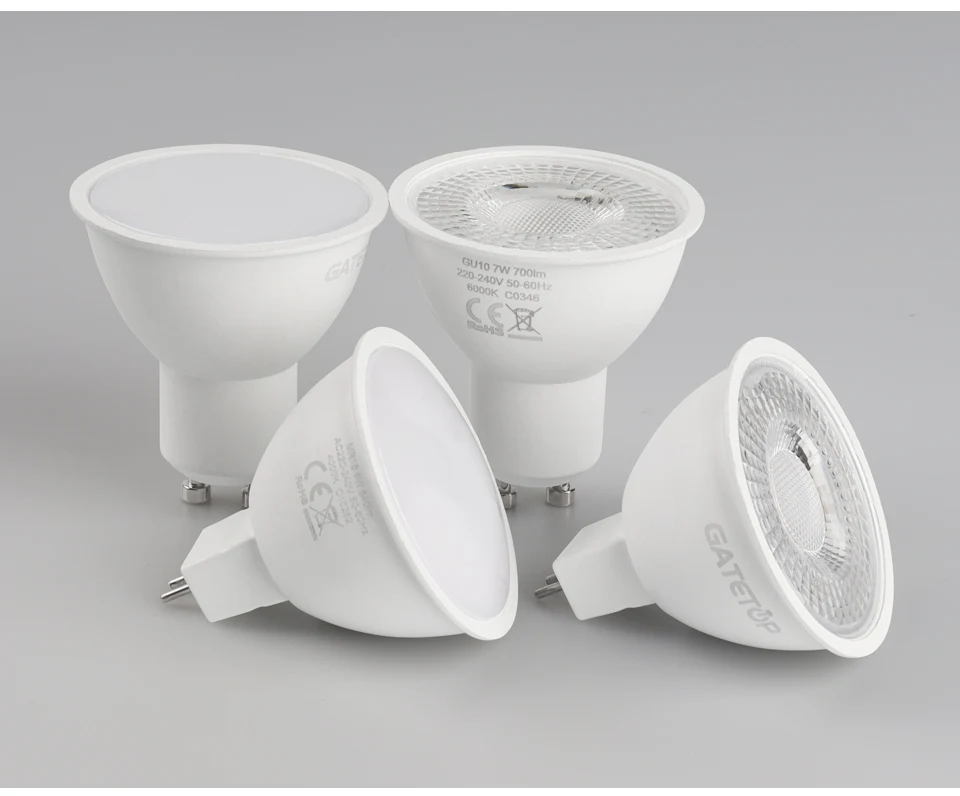 Gatetop Led Spotlight AC220V GU10 GU5.3 Bulb MR16 Spot Lighting Bulb Indoor Lighting Home Decoration Bulbs