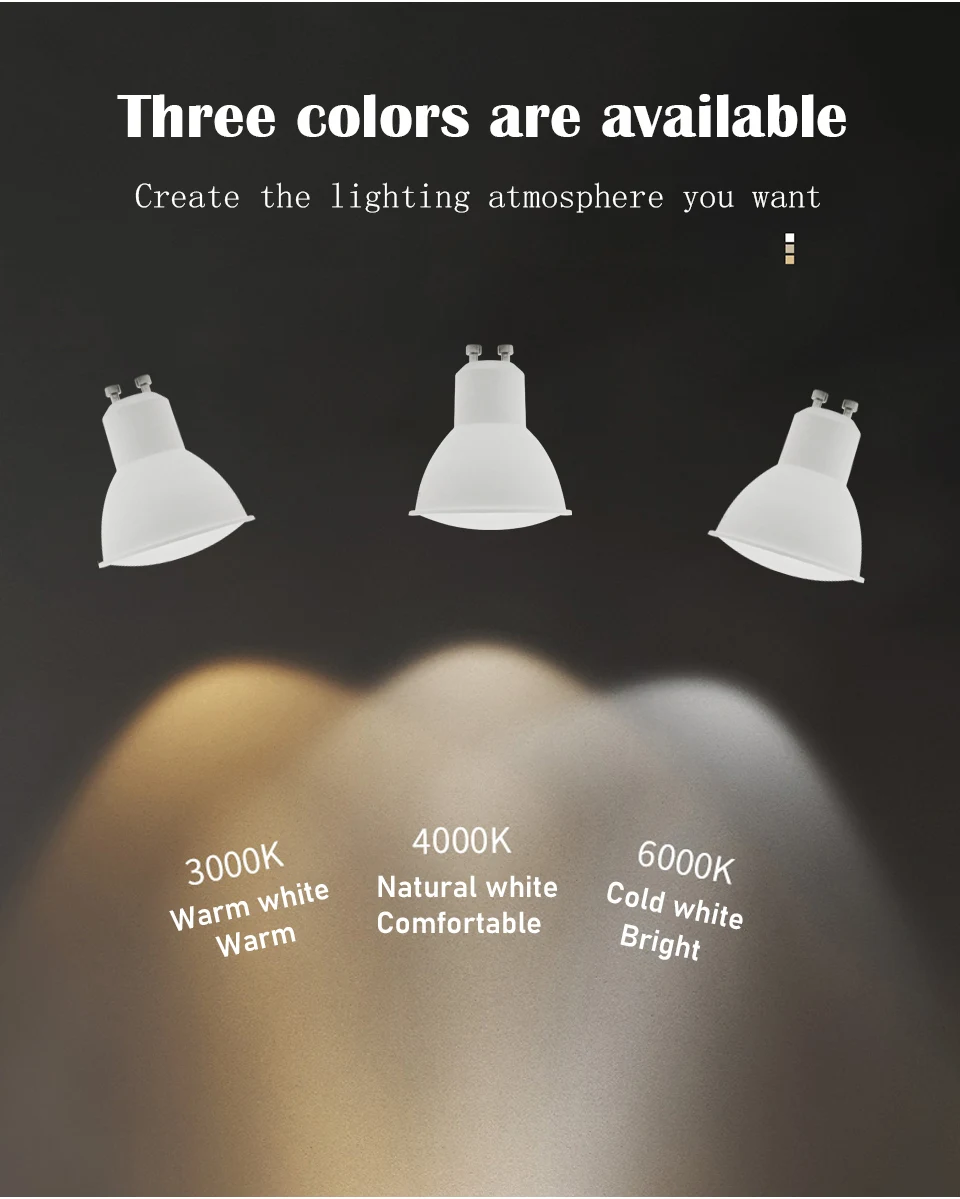 Gatetop Led Spotlight AC220V GU10 GU5.3 Bulb MR16 Spot Lighting Bulb Indoor Lighting Home Decoration Bulbs