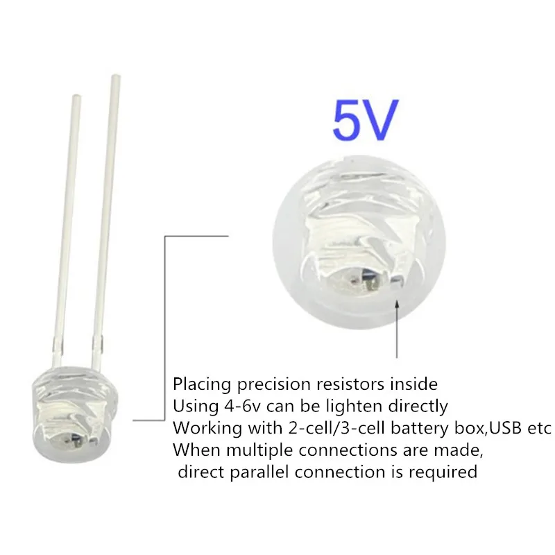 LED 5V 12V 5mm 3mm Bead SMD F5 F3 Hat/Round Lamp DIP LED USB Car Light White Red Green Blue Yellow Chip 100pcs