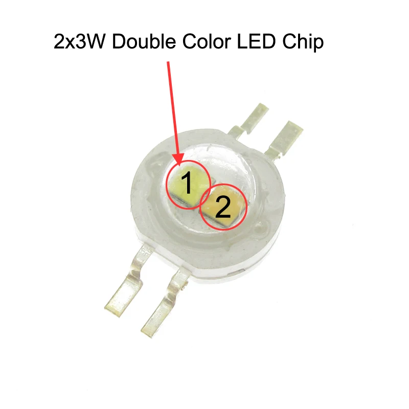 2*3W Bicolor Led Yellow White/Yellow Red/UV White/Red White/White Warm/ All Color Can Custom Produce for DIY Led Light