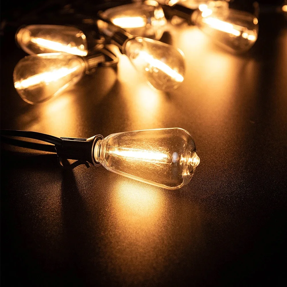 Retro ST38 Plastic LED Bulb E12 110V 220V 1W Dimmable Shatterproof for Garden Waterproof Garland String Light Replacement Bulbs