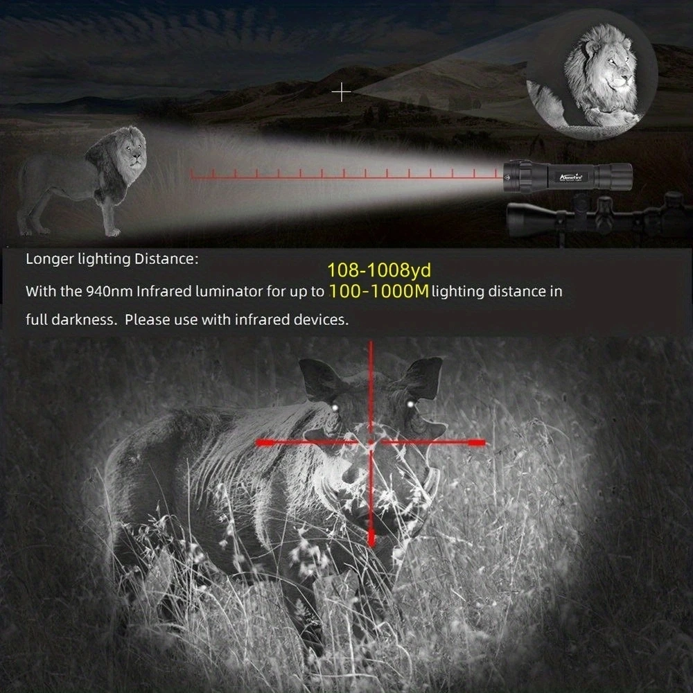 IR 850nm&940nm Latest Infrared Chip LED Zoom Night Vision Infrared Fill Light Tactical Hunting Zoom Flashlight IR Lighting Light