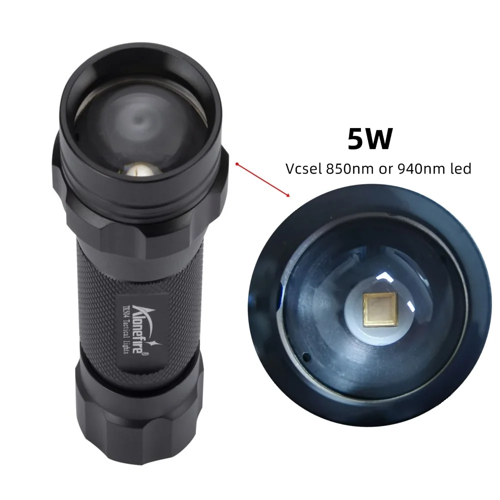 IR 850nm&940nm Latest Infrared Chip LED Zoom Night Vision Infrared Fill Light Tactical Hunting Zoom Flashlight IR Lighting Light