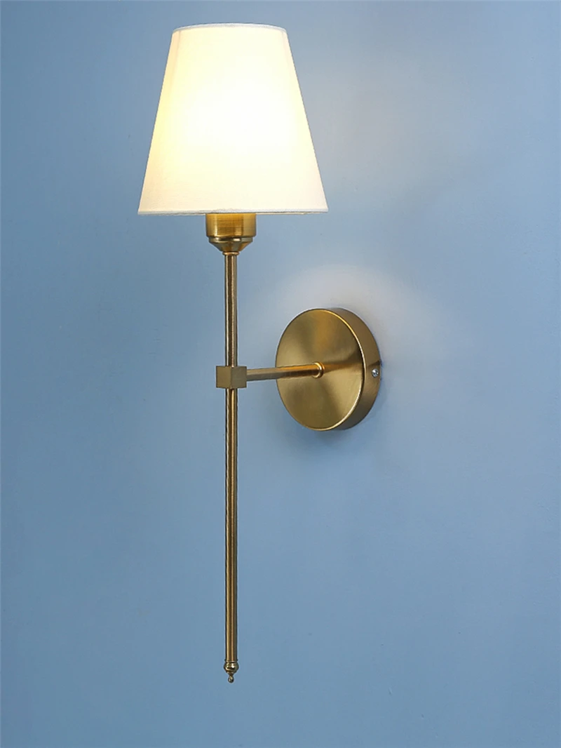 Nordic Simple Wall Lamp for Minimalist Metal Light Bedroom Bedside Lamp Corridor Decor Cloth Cover Wall Sconce Indoor Luminaire