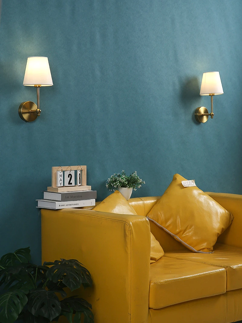 Nordic Simple Wall Lamp for Minimalist Metal Light Bedroom Bedside Lamp Corridor Decor Cloth Cover Wall Sconce Indoor Luminaire