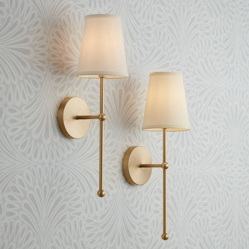 Nordic Simple Wall Lamp for Minimalist Metal Light Bedroom Bedside Lamp Corridor Decor Cloth Cover Wall Sconce Indoor Luminaire