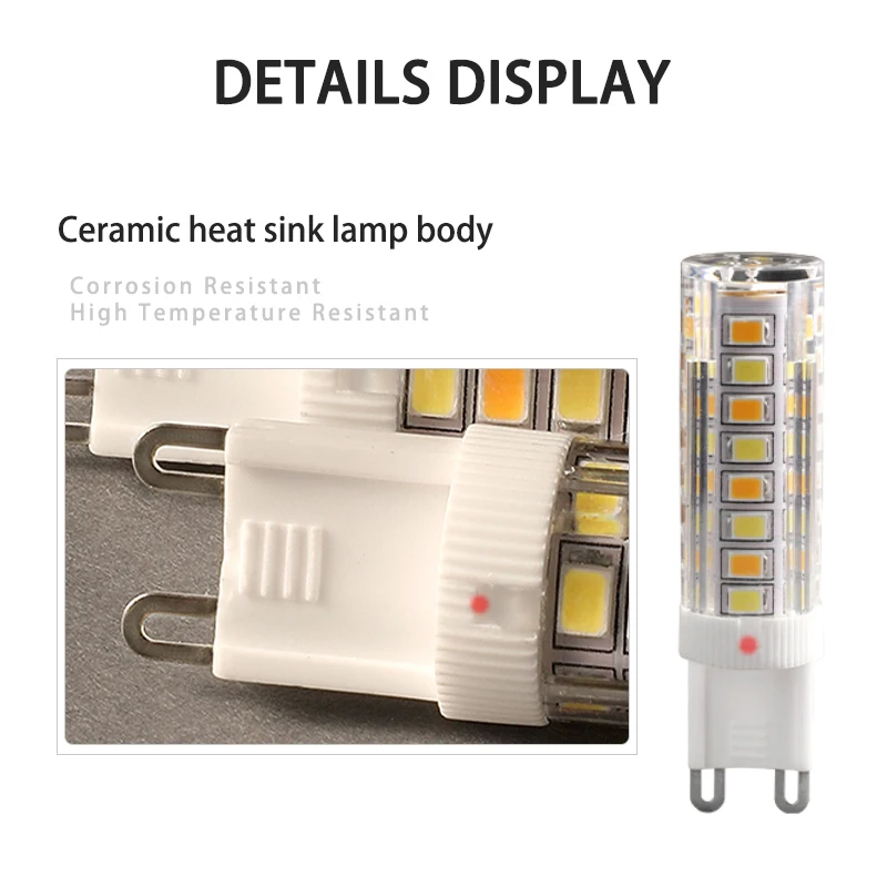 G4 / G9 Base LED Lamp Bulbs 220V 5W 7W Pendant Ceramic Light 3000K 4000K 6000K On/Off Control Tricolor Switching No Need Driver